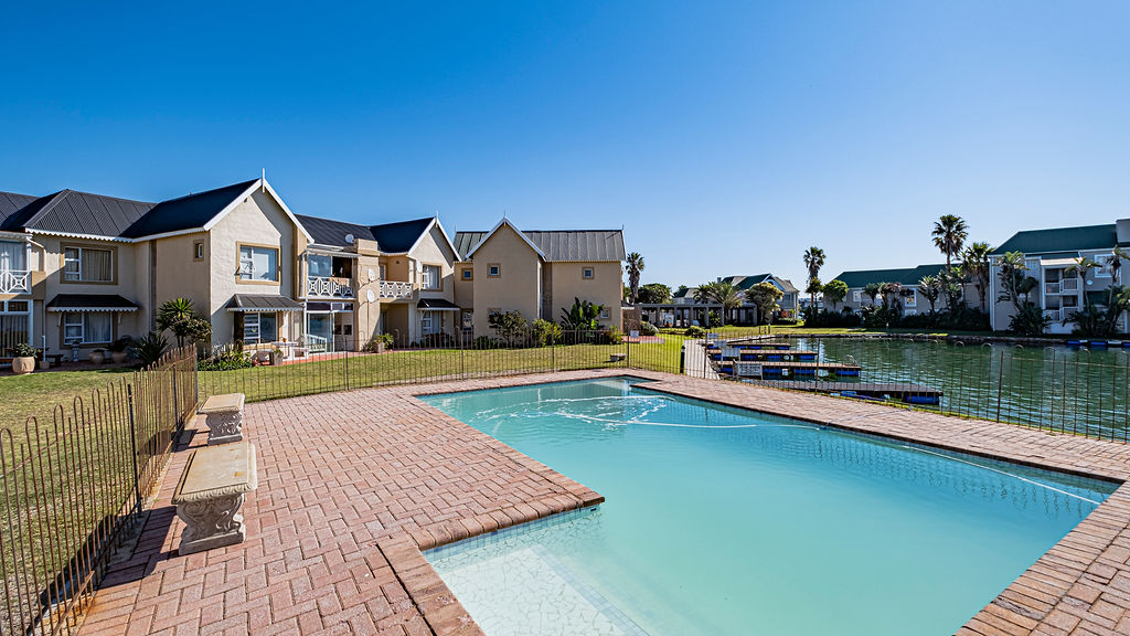 The communal swimming pool at the two bedroom apartment.