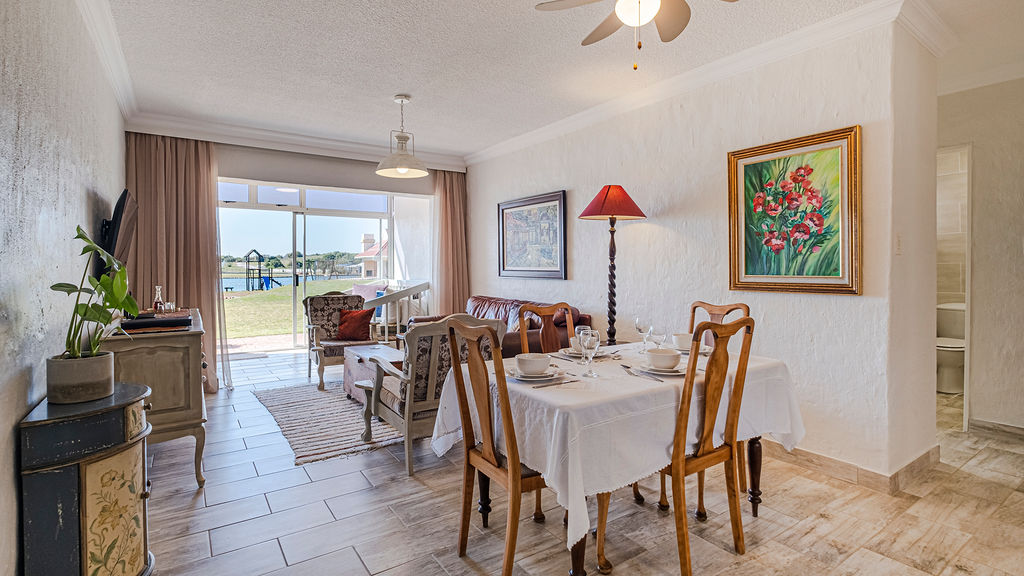 Dining room and lounge of the two bedroom apartment.