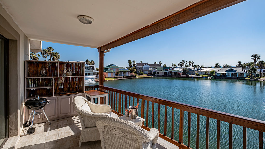 Another view of the marina, including the Cabin's veranda.