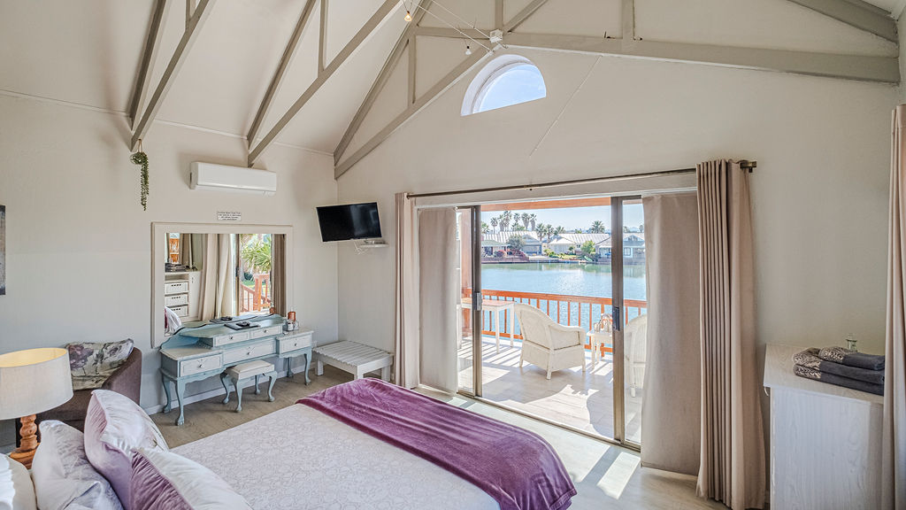 A view of the veranda from inside the Cabin.