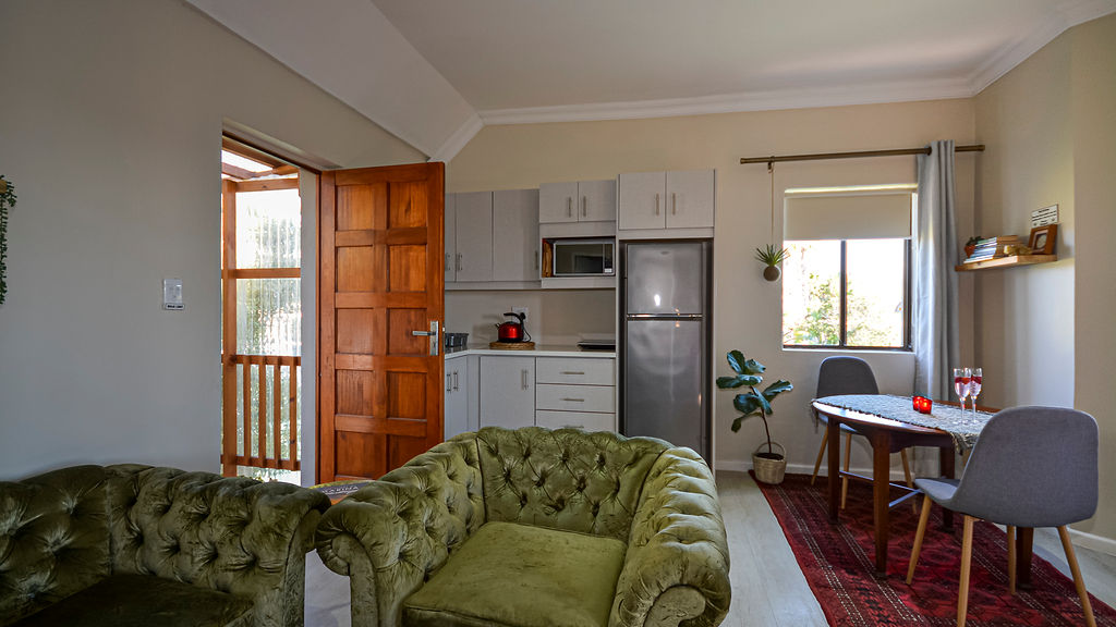 The lounge and kitchenette at the Honey Suite.